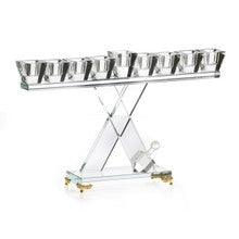 Crystal Menorah w/ Gold Feet-14"x8"h
