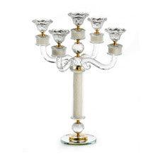Crystal Candlelabra 5 Branch-17"H