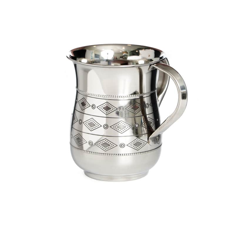 Stainless Steel Wash Cup-Geometric Design