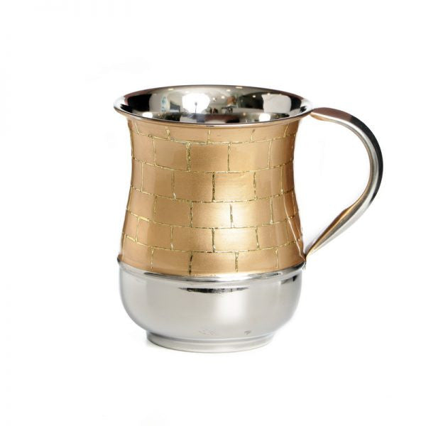 Jerusalem Stone Look Washing Cup-Gold