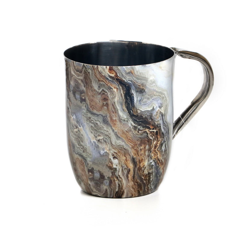 Stainless Enamel Wash Cup-Marble Gray Design