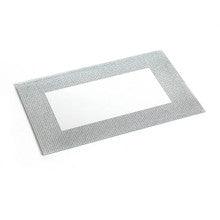Mirror Candlestick Tray-Silver-Diamond Design 10.5"x6.5"