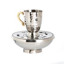 Silverplated Mayim Achronim Set-Hammered-Gold Handle