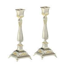 Silver Plated 10" Candlestick Pair-Gold