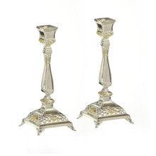 Silver Plated 7" Candlestick Pair-Gold