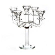 5 Branch Crystal Candelabra 12"-Clean Design