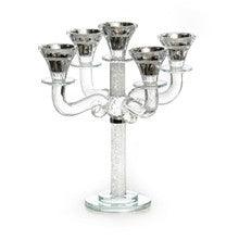 5 Branch Crystal Candelabra-Silver Design