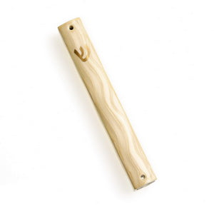 Metal Mezuzah Case 15cm-Ivory Wave Design
