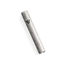 Silver Metal Mezuzah Case 15cm-Jerusalem Stone Design