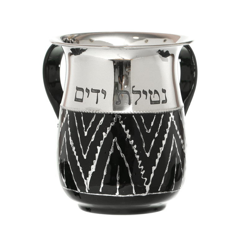 Stainless Steel Enameled Wash Cup-Black Design