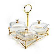 Dip Bowl Set-3 Glasses on Stand W/ Spoons