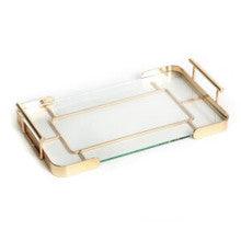 Glass Tray in Goldplated Holder 17" x 13"