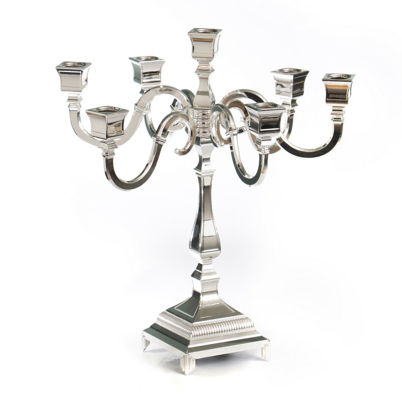 7 Branch Silverplate Candelabra-- 14"