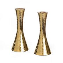 Gold/Metal Hammered Candlestick Pair 7"