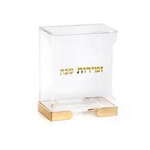 Acrylic Bencher Holder-Gold Stand-Open Side-6"x3.5"x7.5"H
