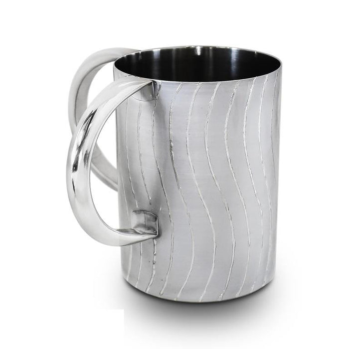 Stainless Steel Washcup-Silver Wave Design