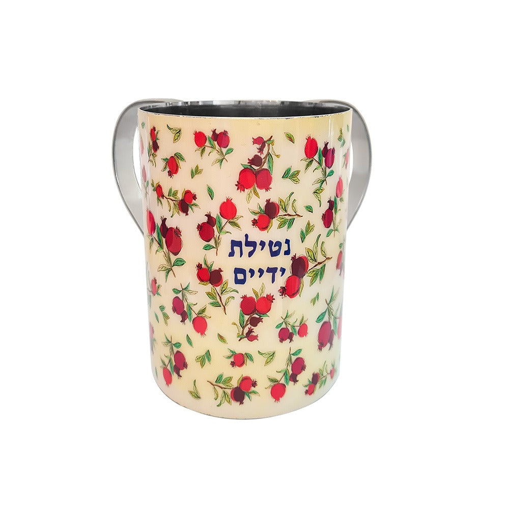 Emanuel Straight Painted Washing Cup (Scattered Pomegranate)