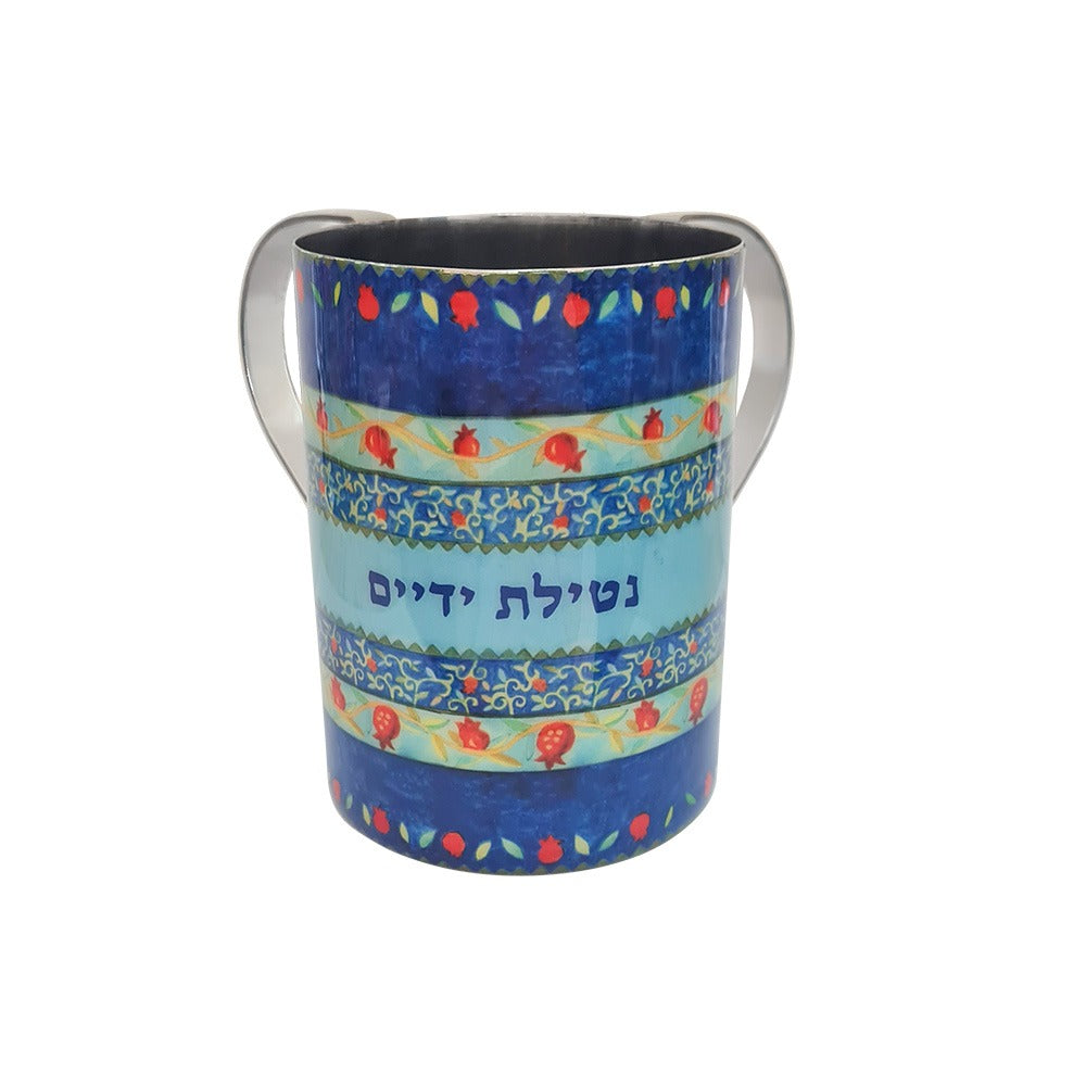 Emanuel Straight Painted Washing Cup (Pomegranate Strip)