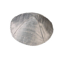 Silver Raw Silk Kippah