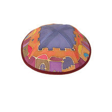 Jerusalem in Color Silk Painted Kippah