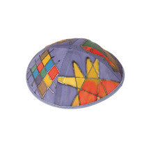 Multicolored Tribes Silk Painted Kippah