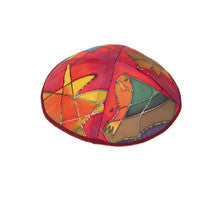 Red Tribes Silk Painted Kippah