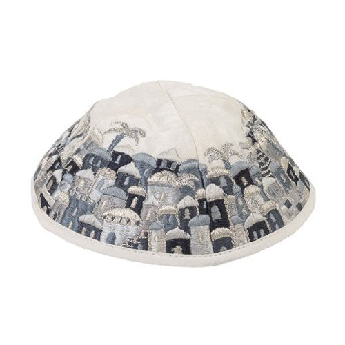 Emanuel Embroidered Kippah Jerusalem-- Black