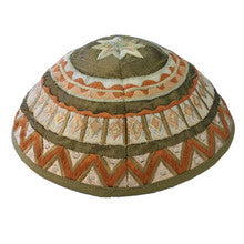 Gold Geometrical Embroidered Kippah