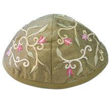 Gold Flowers Embroidered Kippah