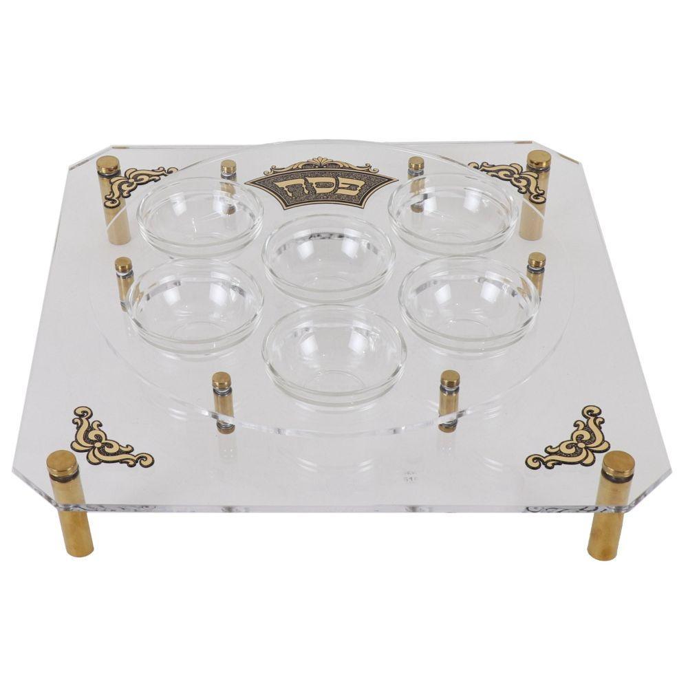 Acrylic Seder Stand Gold Print 11.8x11.8