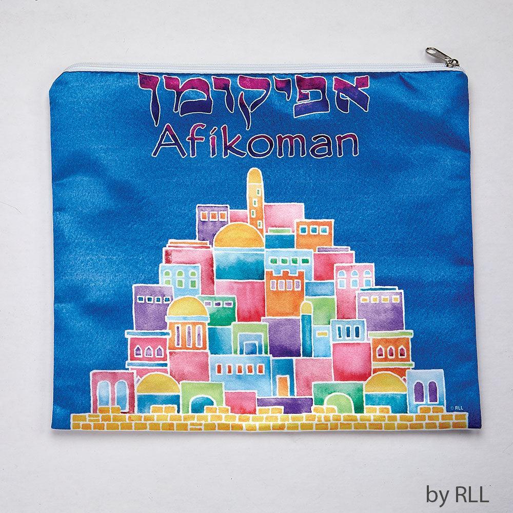AFIKOMAN BAG, "JERUSALEM", PRINTED MATTE SATIN, 10"x12",BAG