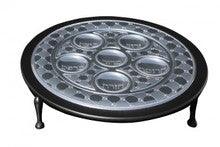 Silver & Wood Seder Plate W/Legs