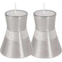 Anodized Aluminum Candlesticks Silver Small