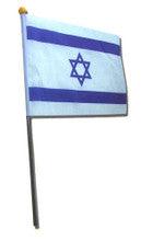 Israeli Flag Cloth 4"x6" with 10" Plastic Stick