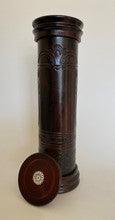 Antique Leather & Wood Megillah Holder 16" -Clean
