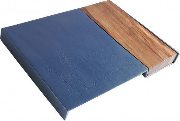 Aluminum and Wood Challah Board Blue (EM-CBA4)