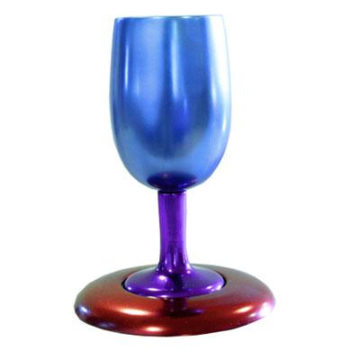 Aluminum Cast Kiddush Cup Blue, Purple &amp; Red (EM-CUMP-3)