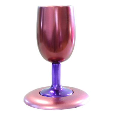 Aluminum Cast Kiddush Cup Pink &amp; Purple (EM-CUMP-2)