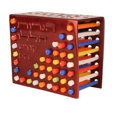 Aluminum Cast Menorah Red (EM-HMM-1M)