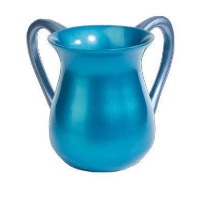 Aluminum Cast Wash Cup Turquoise with Blue Handles (EM-NYM-6)