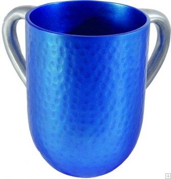 Aluminum Hammered Large Washing Cup Blue (EM-NYA2)