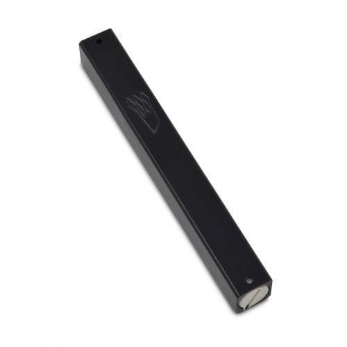 Aluminum Mezuzah 12 cm- Black with Metal