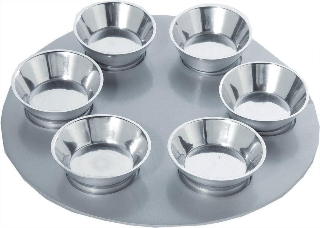 Aluminum Seder Plate- Silver (EM-SPZ-1)