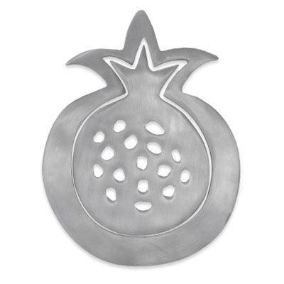 Aluminum Trivet Two Piece Set Pomegranate Shape Silver (EM-MHD1)