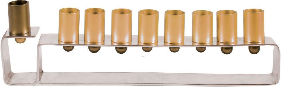 Anodize Aluminum Hanukkah Menorah - Frame Gold (EM-HMG3)