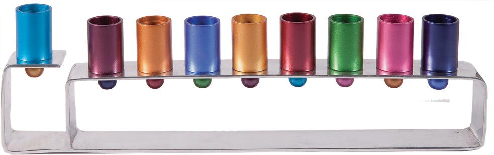 Anodize Aluminum Hanukkah Menorah - Frame Multicolor (EM-HMG4)