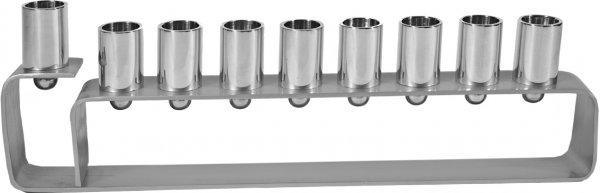 Anodize Aluminum Hanukkah Menorah - Frame Silver (EM-HMG1)
