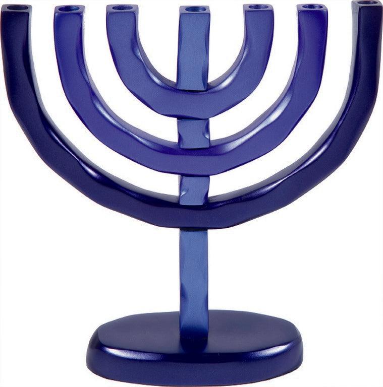 Anodized Aluminum 7 Branches Menorah Blue (EM-HMC2)