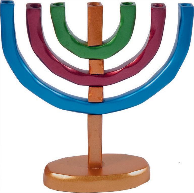 Anodized Aluminum 7 Branches Menorah Multicolor (EM-HMC3)