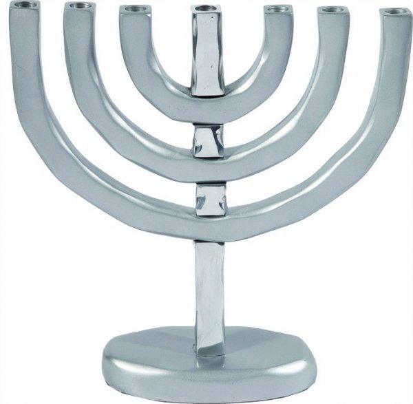 Anodized Aluminum 7 Branches Menorah Silver (EM-HMC1)